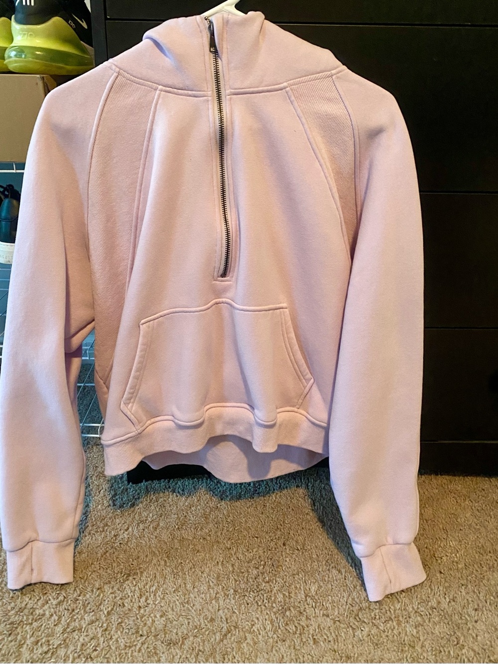 Pink Lily Pale Lavender Half-Zip Hoodie